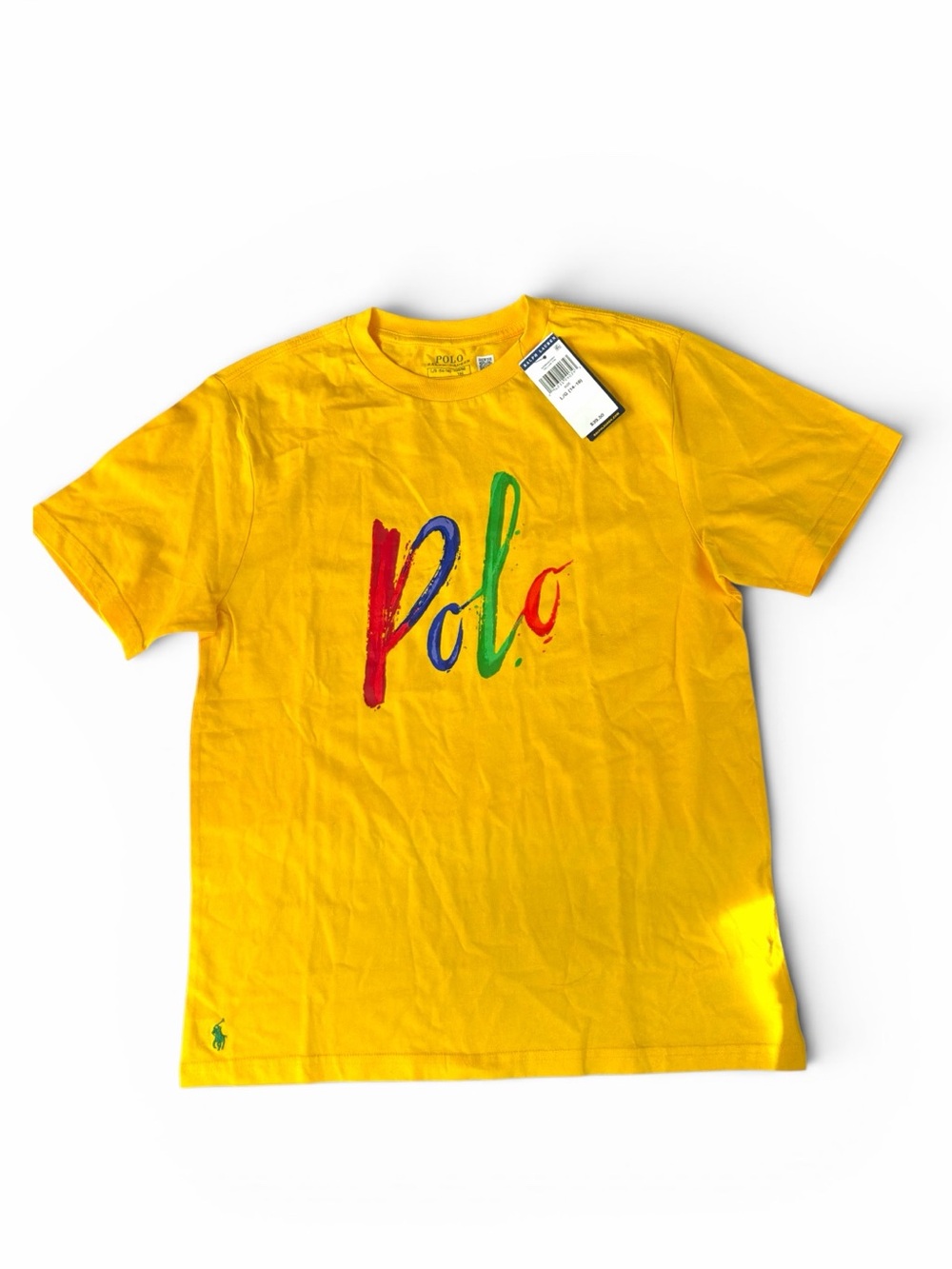NWT Ralph Lauren Polo Yellow Logo Tee L/G 14-16